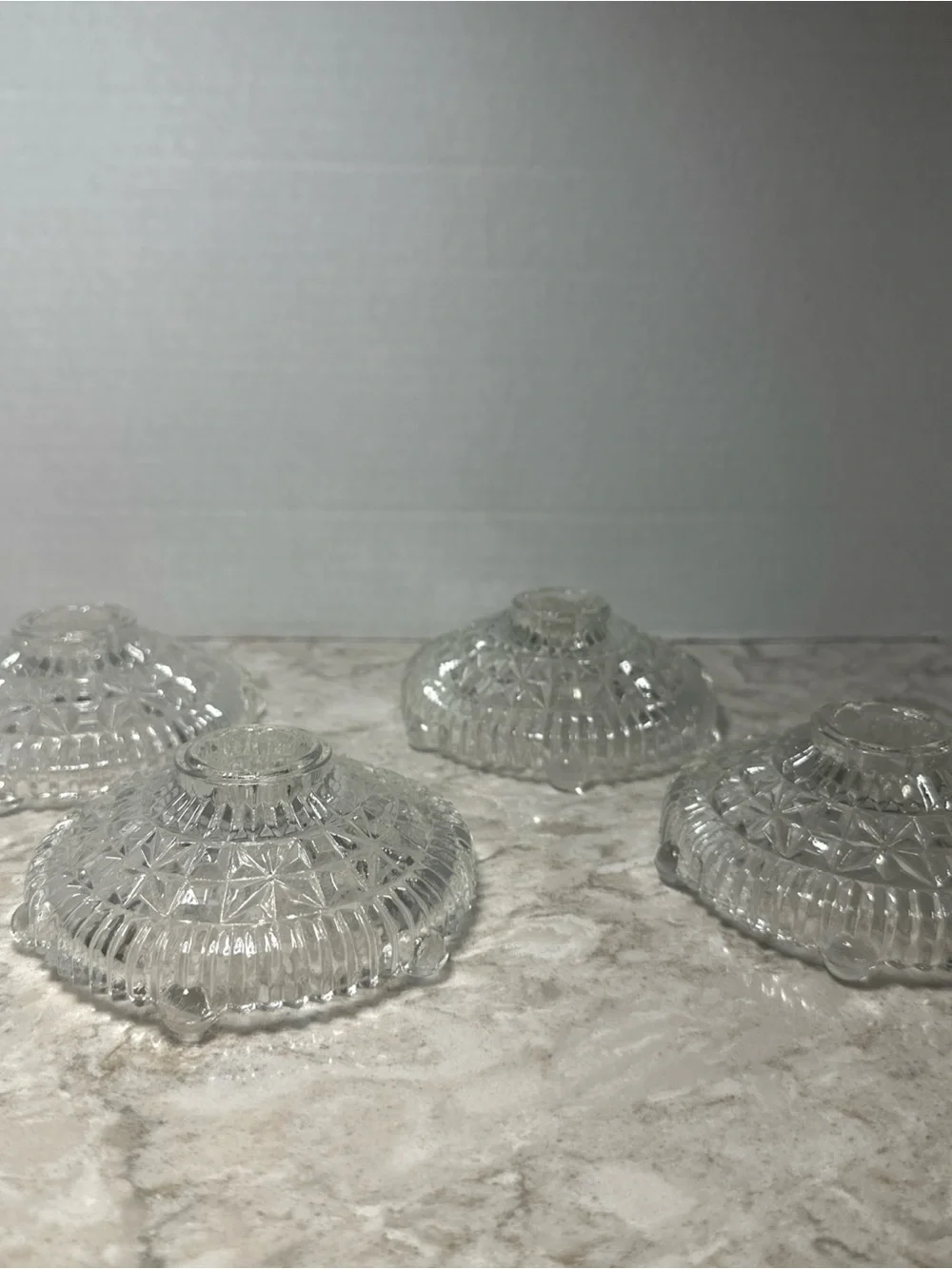 Clear Pressed Glass Candle Holder